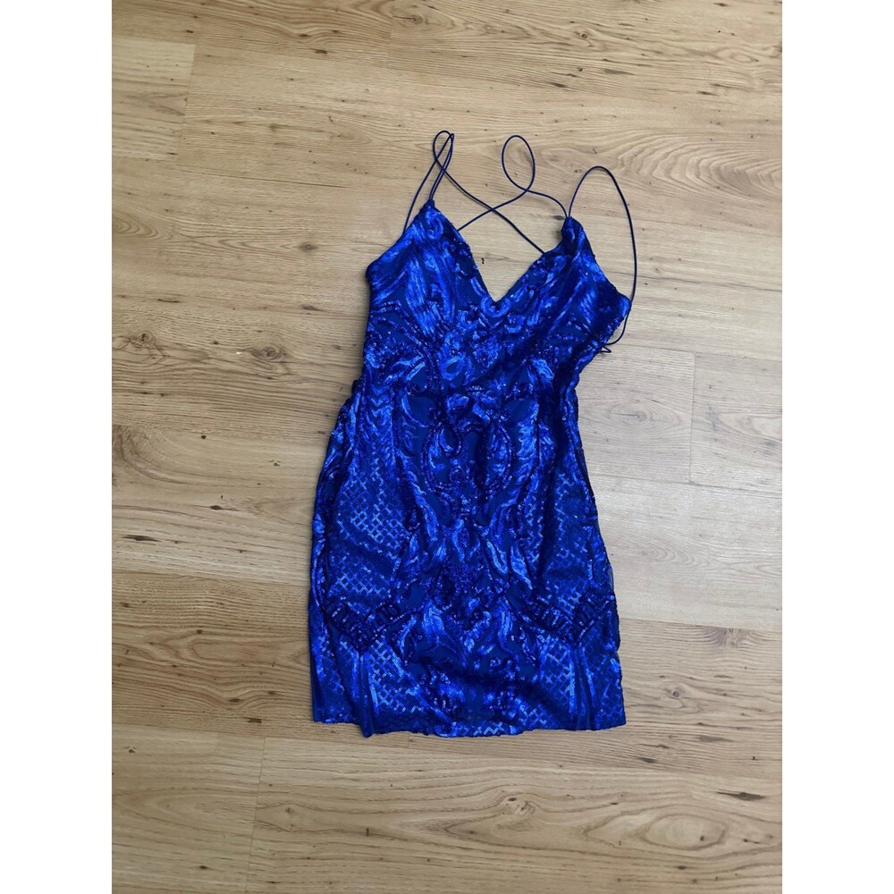 B Smart Royal Blue Sequin Cocktail Dress